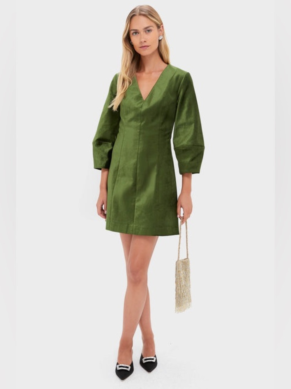 Tuckernuck Green Velvet Mayson Dress Size 10 - Picture 4 of 14